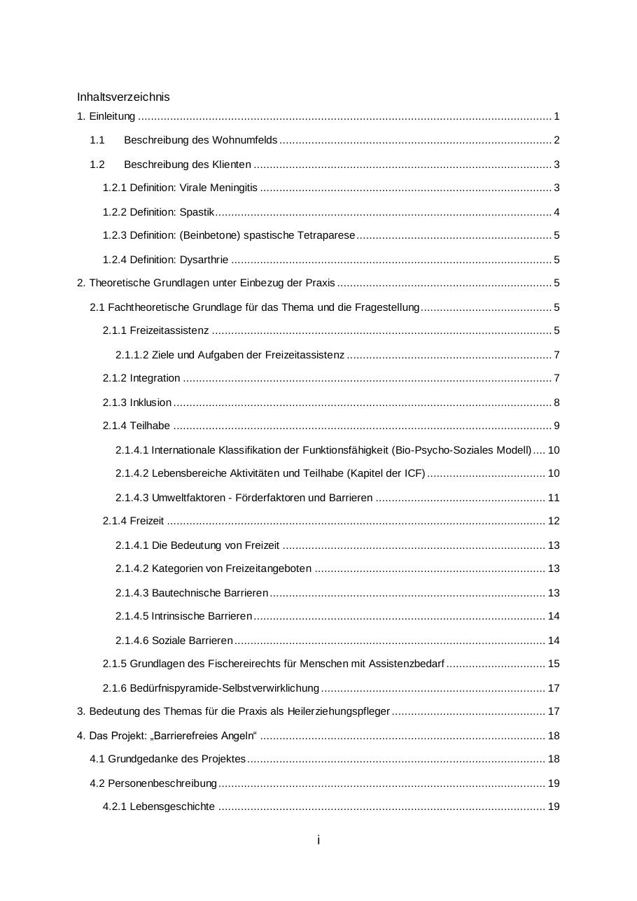 Facharbeit „Barrierefreies Angeln“, Seite 2 von 48